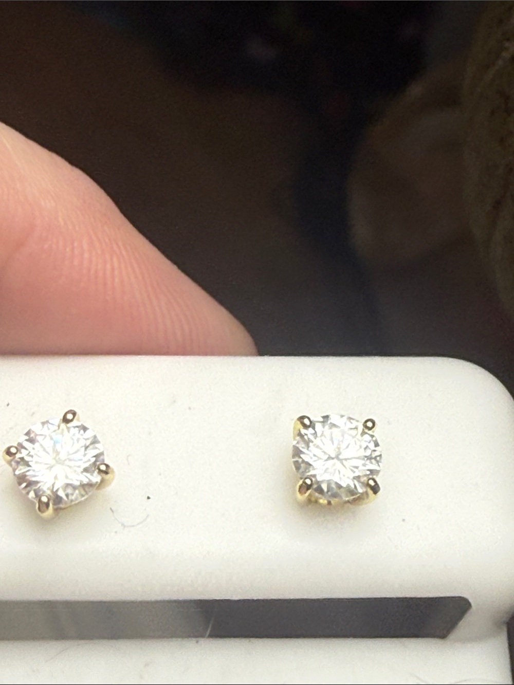 5mm Round GRA CERTIFIED MOISSANITE DIAMOND.83 CT Stud Earrings in Gold over SS - Picture 7 of 7
